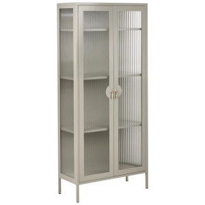 Beliani Vitrine Gleora beige clair 180 x 80 x 35 cm