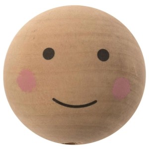 Glorex sfera di legno, forata, con faccia, naturale, Ø 3,5 cm, 4 pezzi, per lavoretti.