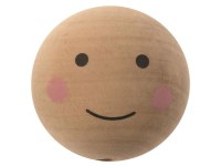 Glorex Holzkugel gebohrt mit Gesicht Natur Ø 3,5 cm / 4 Stk.