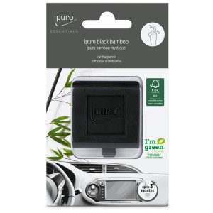 Ipuro Autoduft Car Line Black Bamboo: Schwarzer Lufterfrischer mit Bambus-Duft für das Auto.