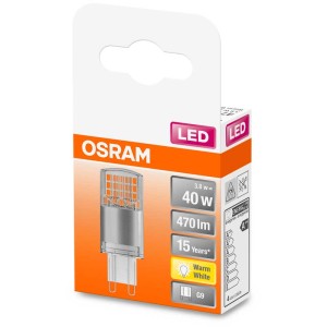 Lampadina LED Osram Pin 40 G9, 4.2W, Bianco caldo, 470 lumen nella scatola.