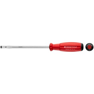 Tournevis plat PB SwissGrip, lame 160 mm, taille 5, avec manche rouge.