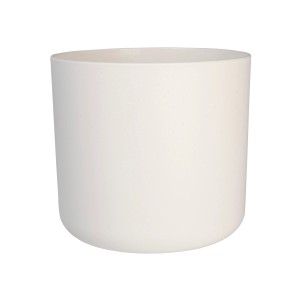 Weißer, runder b.for soft Blumentopf (Ø 13,8 cm) für den Innenbereich.