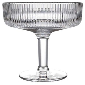 La Rochere Alice, set 6 coppe dessert, bicchieri coupe con design a coste per cocktail e dessert.