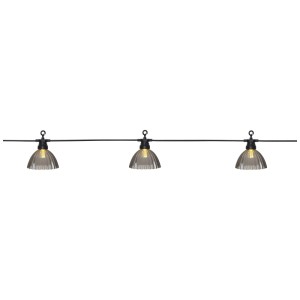 Guirlande lumineuse LED Star Trading Circus Shade, 12 LED blanc chaud, abat-jour gris pour extérieur.