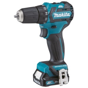 Avvitatore a batteria Makita CXT, avvitatore compatto cordless in turchese e nero.