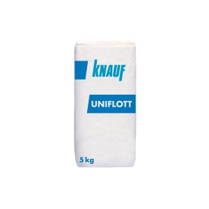 Knauf Uniflott 5 kg stucco per giunti per cartongesso, confezione bianca.