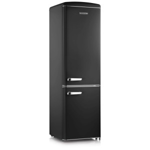 Frigorifero combinato Severin RKG8918 in stile retrò, nero opaco.