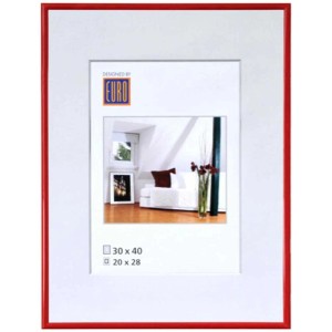 Cornice portafoto rossa in plastica KR1, 50x70 cm, per foto e immagini.