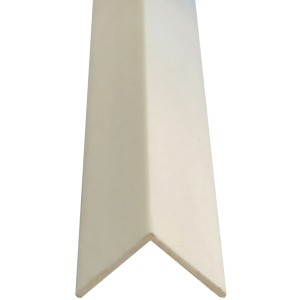 Profilé d'angle en plastique blanc, 20x20 mm, longueur 2500 mm. Idéal comme bordure.