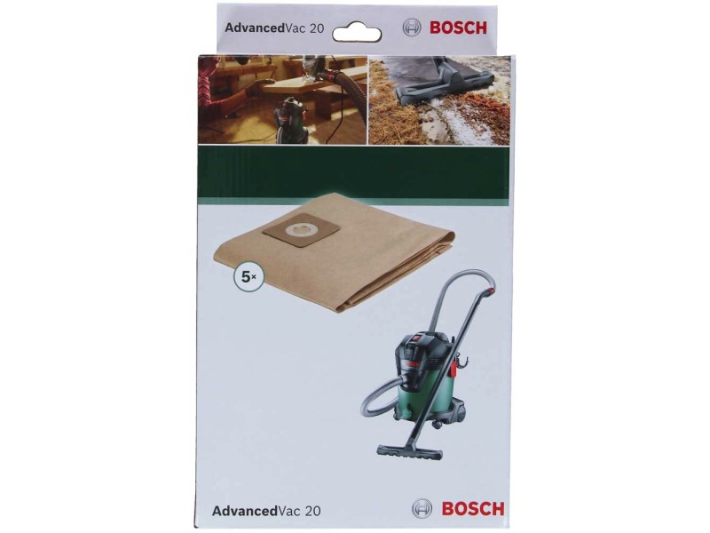 Bosch Sacchetti antipolvere di carta per Advanced Vac 20 / 5 pz.