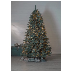 Albero di Natale decorato con catena luminosa Star Trading LED, 360 LED ambra, altezza 2 m.