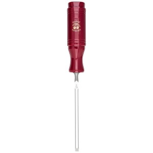 Ciseau à bois Kirschen, largeur 6 mm, avec manche en plastique rouge et lame en acier.