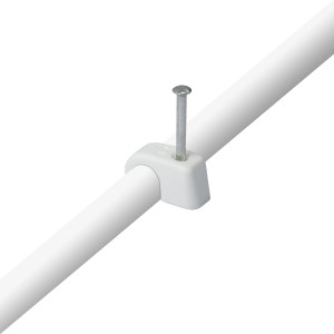 Collier à clou blanc pour fixation de câbles (Ø 7-11mm), lot de 40.