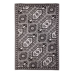 Tappeto da esterno a rombi bianco e nero, 120x183 cm, in polipropilene.