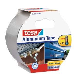 Ruban aluminium Tesa, 10m x 50mm, pour réparation et étanchéité intérieure et extérieure.