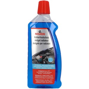 Antigel Nigrin 1L, liquide de refroidissement bleu pour systèmes automobiles, protection jusqu'à -35°C.