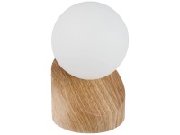 Globo LED-Tischleuchte Alisa Metall Holzoptik Glas Ø 10 cm / Höhe 16 cm