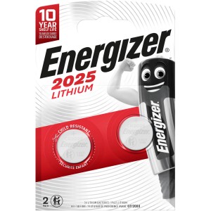 Energizer CR2025 Batterie a bottone al litio, confezione da 2. Batteria per calcolatrici e telecomandi.