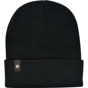 Schwarze Acryl-Arbeitsmütze, wärmend und bequem. Ideal für Arbeitskleidung und kalte Tage.