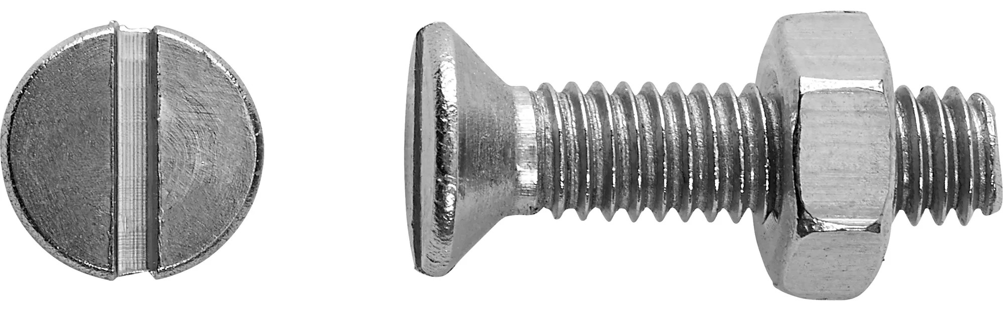 Vis à Tête Plate Fendue #12-24 En Acier Inox 18-8 - Pour Fixation Machine, Paquet De Différentes Tailles