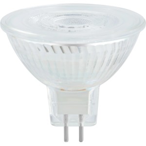 Lampadina LED GU5.3 Spot MR16 in vetro trasparente, luce bianca neutra 4.000 K, 4,5 W. Per ambienti domestici.