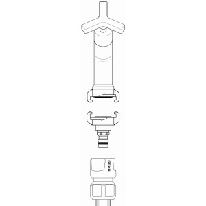 Raccord de transition Geka Plus MS DVGW avec griffe et fiche pour raccords et accouplements.