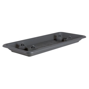 Soucoupe rectangulaire Geli Plato anthracite (environ 80 cm) en plastique.