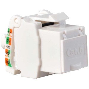 Modulo Keystone RJ45 Hager bianco Cat. 6 per serie interruttori a parete Kallysto.