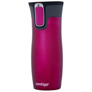 Contigo Thermobecher West Loop, acciaio inox, rosa, 470 ml. Tazza termica da viaggio a prova di perdite.