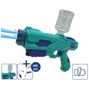Pistolet à eau électronique Max Liquidator (27,5 cm) turquoise et bleu avec jet d'eau.