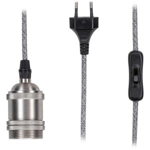 Lampada a sospensione LED Paulmann Neordic Eldar, grigio-nickel, con spina e interruttore.
