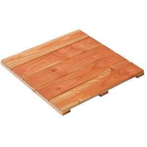 Dalle en bois de douglas naturel, 50x50 cm, surface rainurée pour terrasses et balcons.