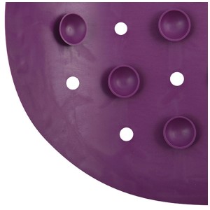 Dettaglio: Tappetino da bagno MSV viola in gomma con ventose e fori.