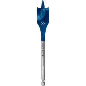 Bosch Flachfräsbohrer Expert, 22 mm, blau-silber, für schnelles Bohren in Holz.