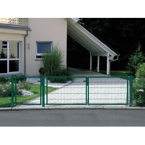 Portail grillagé Gah Alberts galvanisé vert (1000x1000 mm) comme clôture de jardin.