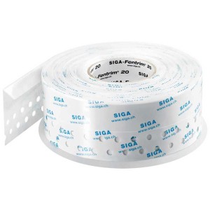 Rotolo di nastro adesivo Fentrim 20 con zona intonacabile, lunghezza 15 m, per accessori isolanti.