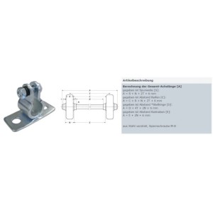 Support d'axe Doerner + Helmer en fonte grise avec vis de serrage M8, Ø 2 cm.