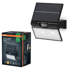 Osram Endura LED da esterno, grigio scuro, con pannello solare e sensore di movimento.