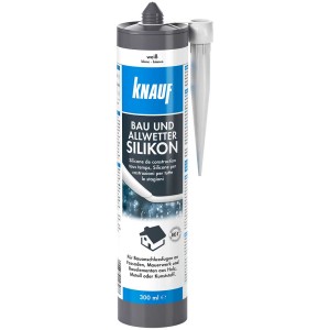 Silicone bianco per edilizia Knauf, cartuccia da 300ml per giunti di costruzione.