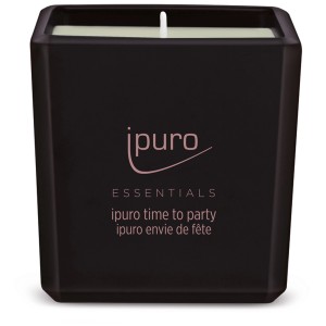 Ipuro Duftkerze Essentials Time for party, 125g im schwarzen Glas.