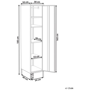 Beliani Armoire de bureau Frome blanche 185 x 38 x 50 cm