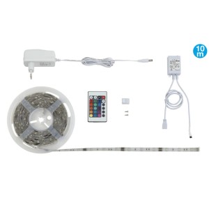 Brilo LED Flexband RGB 10m con telecomando, trasformatore e accessori.