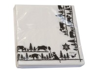 Heidi Cheese Line Papierservietten Weiss-Schwarz 16 x 16 cm / 20 Stk.
