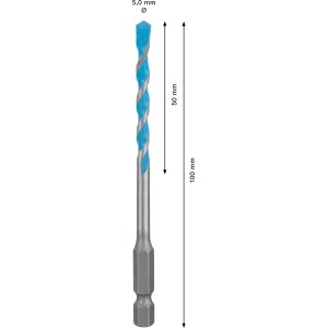 Foret multi-matériaux Bosch Expert Hex-9, diamètre 5 mm, longueur 100 mm.