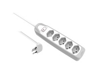 Steckdosenleiste Fix-Line Silikon Weiss-Grau 5 x T13 Kabellänge 1,5 m