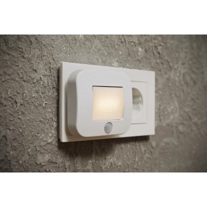 Osram Lunetta luce notturna LED con sensore, 0.7W, bianco caldo, in presa. Luce notturna per bambini e corridoio.