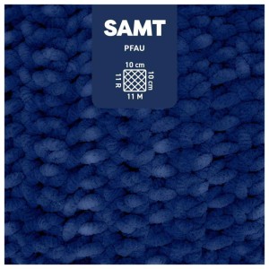 Myboshi Filato Chenille Velluto Pavone, filato blu per progetti a maglia e uncinetto.