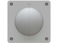 Doppel-Druckschalter Exo Schema 3+3 IP55 Lichtgrau