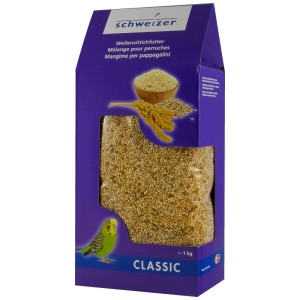Eric Schweizer Mangime per Cocorite 1kg, miscela di semi bilanciata per una sana alimentazione.